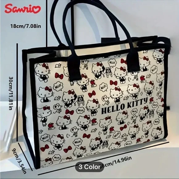 Hello Kitty White and Black Tote Bag - Picture 3 of 4